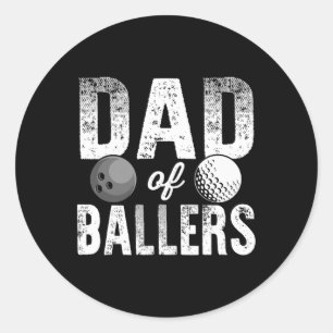 Pegatina Redonda Papá De Llers Golf Bowling Dad Bod