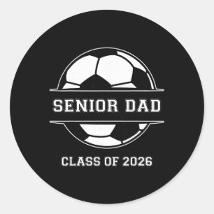 Pegatina Redonda Papá de Senior Fútbol Cl De 2026 Graduación Gradua