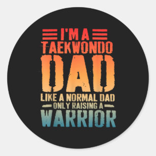 Pegatina Redonda Papá de Taekwondo Como Papá Normal