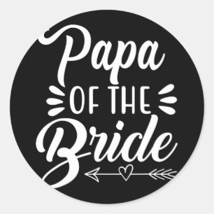 Pegatina Redonda Papa Del Espectáculo De Novias Del Partido De La B