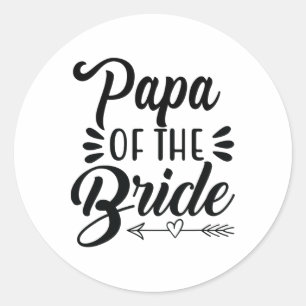 Pegatina Redonda Papa Del Espectáculo De Novias Del Partido De La B