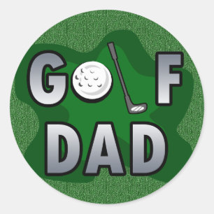 Pegatina Redonda Papá del golf
