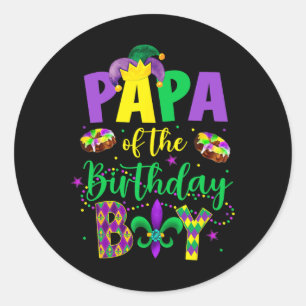 Pegatina Redonda Papá Del Nacimiento Camisas Mardi Gras Papi Pa