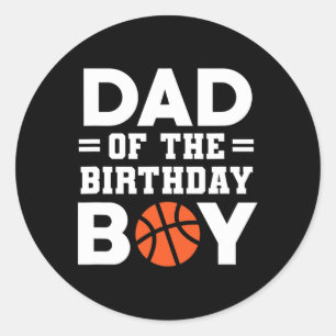 Pegatina Redonda Papá Del Nacimiento De Básquetbol Coach Basketbal