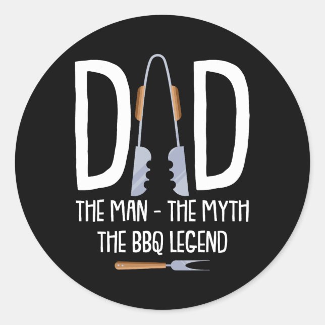 Pegatina Redonda Papá El Hombre El Mito La Raza Funny De La Leyenda (Anverso)