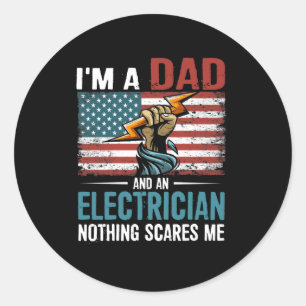 Pegatina Redonda Papá Electrista