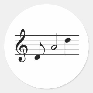Pegatina Redonda Papá escrito en notas de música