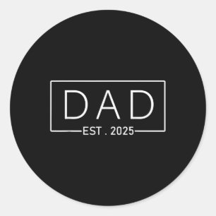 Pegatina Redonda Papá Est. 2025 Expect Baby 2025, Padre 2025 New Da
