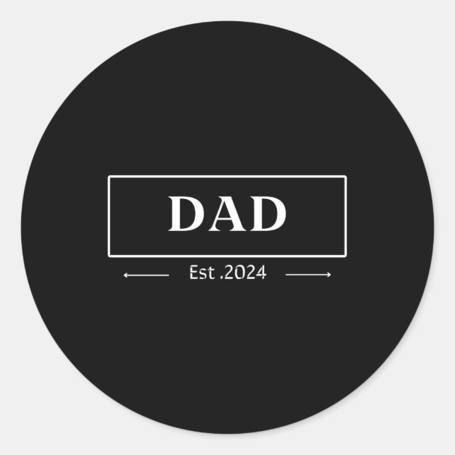 Pegatina Redonda Papá Este 2024 Promocionado A Papi 2024 (Anverso)
