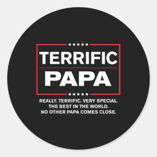 Pegatina Redonda Papá estupendo - Funny Donald Trump mejor papá