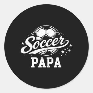 Pegatina Redonda Papa fútbol familia coincidente amantes del fútbol