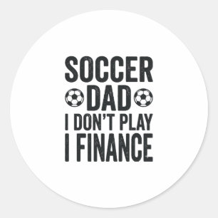 Pegatina Redonda Papá Fútbol No Juego Financio Camiseta Vintage_