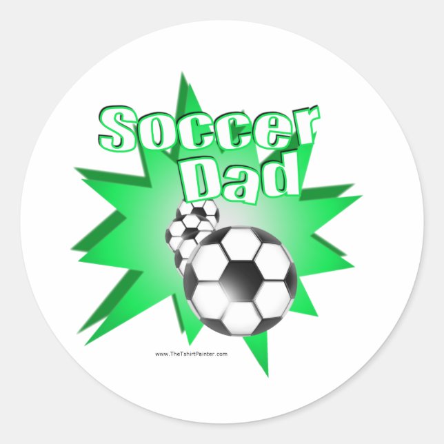 Pegatina Redonda Papá Futbolista (Anverso)
