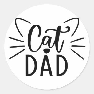 Pegatina Redonda Papá gato