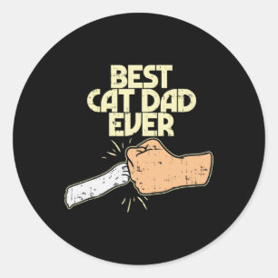 Pegatina Redonda Papá Gato Nunca Funny Hombres Dueños De Pet Lover