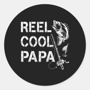 Pegatina Redonda Papa Genial de Pesca Regalos del Día del Padre Pes