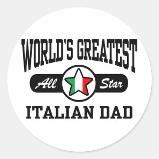 Pegatina Redonda Papá italiano