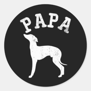 Pegatina Redonda Papa italiano Greyhound Funny Gige Dad
