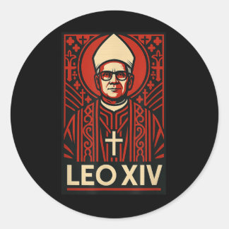 Pegatina Redonda Papa Leo Xiv - Audaz Diseño Gráfico Cristiano Cató
