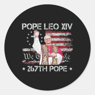 Pegatina Redonda Papa Leo Xiv - Dios bendiga al Papa León Xiv 267º