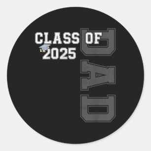 Pegatina Redonda Papá Mayor De 2025 Orgulloso Padre De Un Graduado 