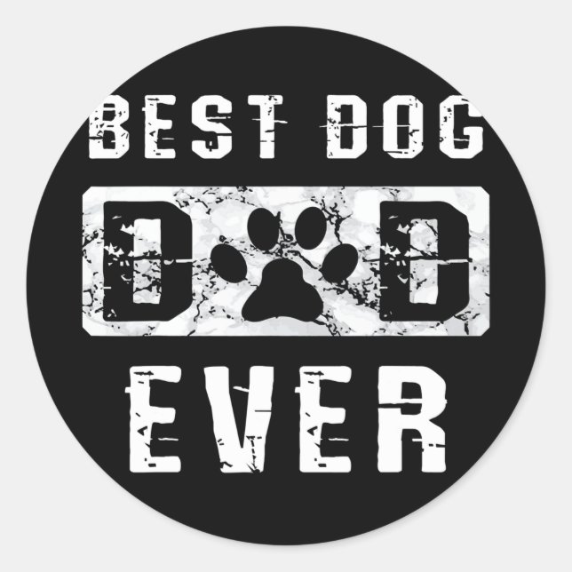 Pegatina Redonda Papá mejor perro de EE. UU. (Anverso)