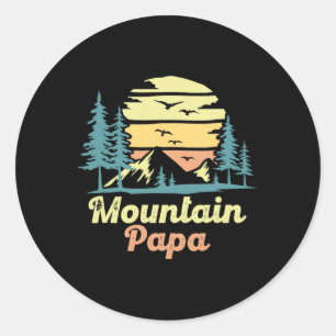 Pegatina Redonda Papa Montaña Camping Paseo Papá Aventura Día del P