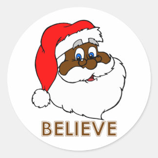 Pegatina Redonda Papá Noel