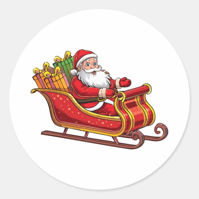 Pegatina Redonda Papá Noel (Anverso)