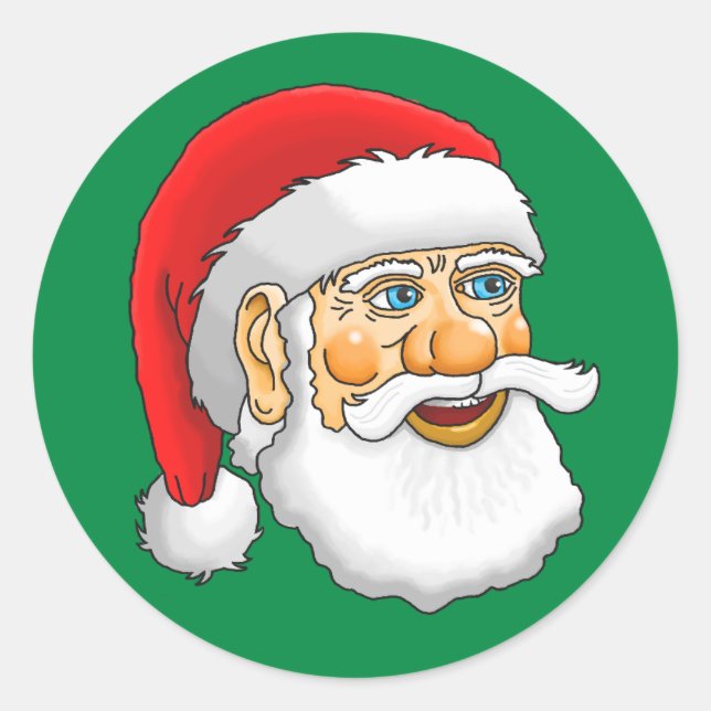 Pegatina Redonda Papá Noel (Anverso)