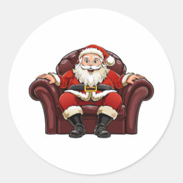 Pegatina Redonda Papá Noel