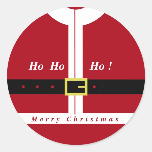 Pegatina Redonda Papá Noel en Navidad (Anverso)