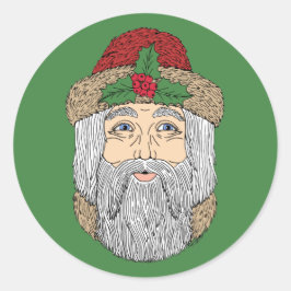 Pegatina Redonda Papá Noel Navidad