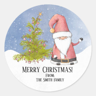 Pegatina Redonda Papá Noel personalizado Navidad