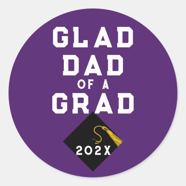 Pegatina Redonda Papá orgulloso de graduación