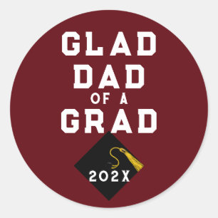 Pegatina Redonda Papá orgulloso de graduación
