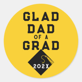 Pegatina Redonda Papá orgulloso de graduación