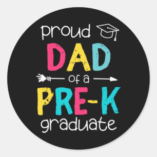Pegatina Redonda Papá Padre Prek Familia Preescolar Coincidiendo Gr