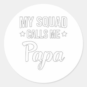 Pegatina Redonda Papá Papá Padre Día del Padre Mejor idea de regalo