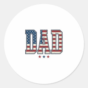 Pegatina Redonda Papá Patriótico Bandera Americana Diseño Vector Vi