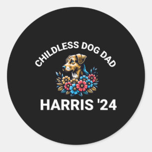 Pegatina Redonda Papá Perro Por Kamala Harris 2024 1