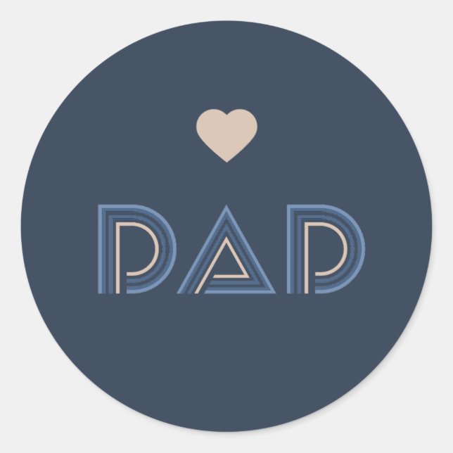 Pegatina Redonda Papá, pilar de honor (Anverso)