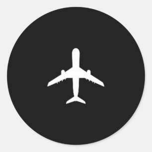 Pegatina Redonda Papá piloto de avión geek de la aviación
