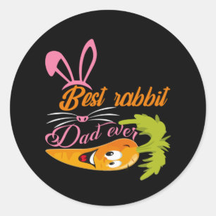 Pegatina Redonda Papá Regalos   Mejor Conejo Que Nunca