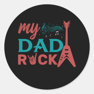 Pegatina Redonda Papá Regalos Mi rock de papá