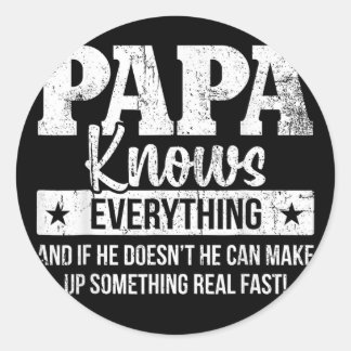Pegatina Redonda Papá sabe todo el día del padre