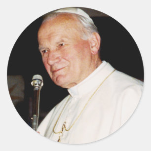 Pegatina Redonda Papa San Juan Pablo II