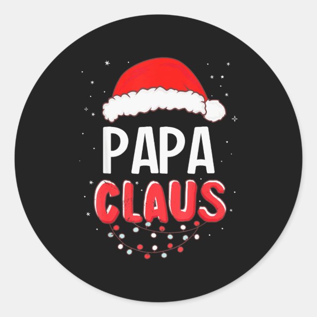 Pegatina Redonda Papa Santa Claus Christmas Matching Costume  (Anverso)
