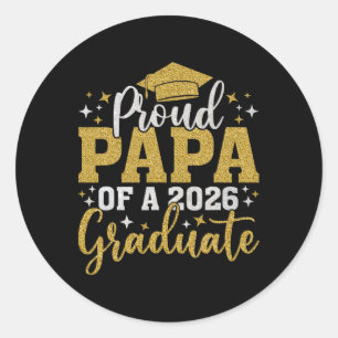 Pegatina Redonda Papa Senior 2026 Orgulloso Papa De Un Cl De 2026 G