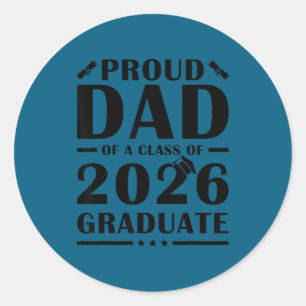 Pegatina Redonda Papa senior 2026 orgulloso papá de una clase de gr